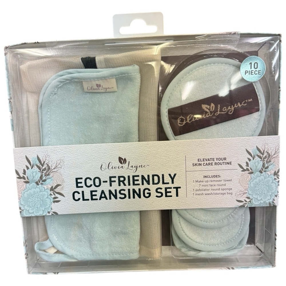 10-piece Eco-Friendly Bamboo Cotton Face Cleansing Kit NEW - Picture 3 of 6